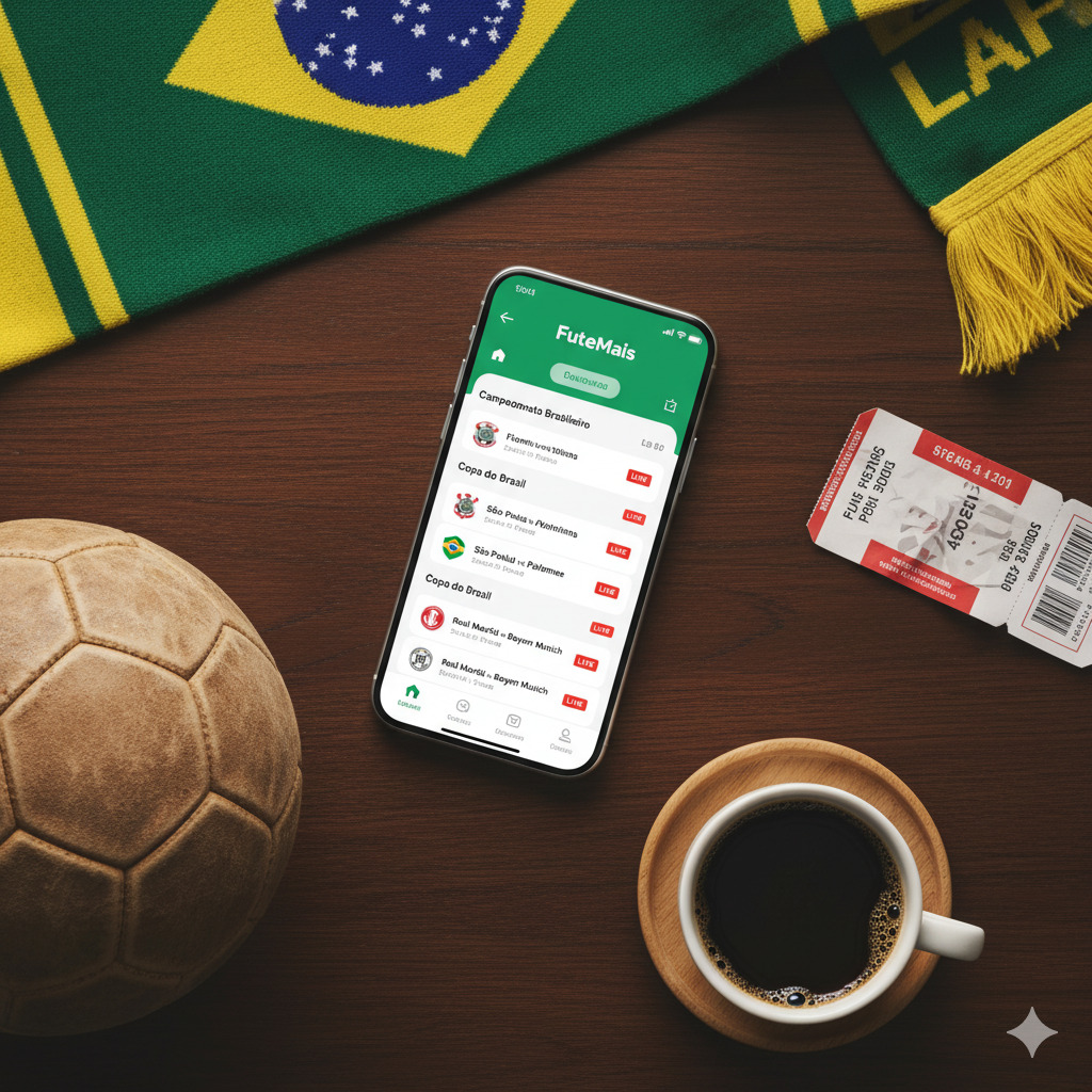 Interface do App FuteMais mostrando vários campeonatos